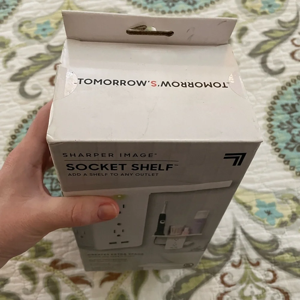 NIB Sharper Image Socket Shelf